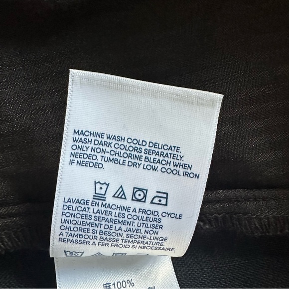 Lands End Womens Black High Rise Wide Leg Linen Pants Sz 14 Minimalist Office - Picture 11 of 13